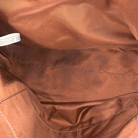 Fossil Cow Suede Rayna Large Boho Western Brown Leather Tote Purse Bag Fringe - Picture 4 of 15